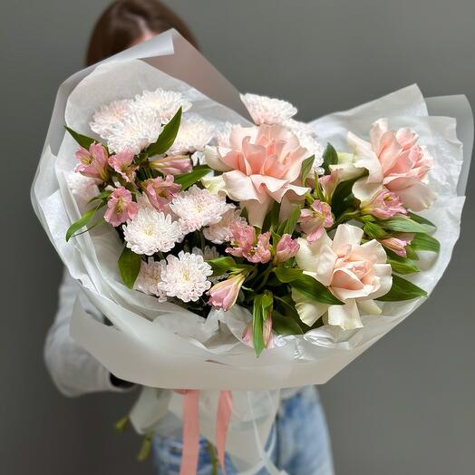 Нежный букет с французскими розами