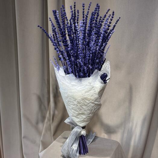 Букет из сухоцветов «Ультралаванда 2» с комплиментом
