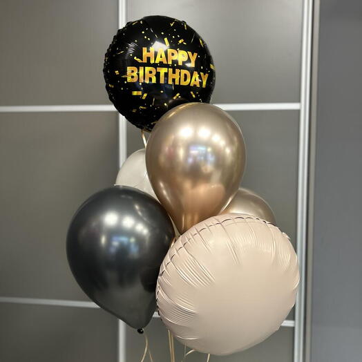 Набор шаров Happy Birthday! 🎈☁️️🫧🍭🦄🌻 10 шаров