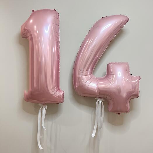 Фольгированные цифры в виде воздушных шаров на День Рождения