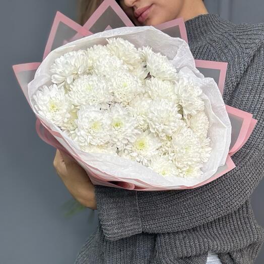 Монобукет из 9 кустовых хризантем
