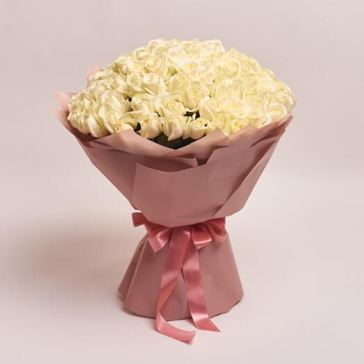 Букет 101 Белая Роза арт. 35180