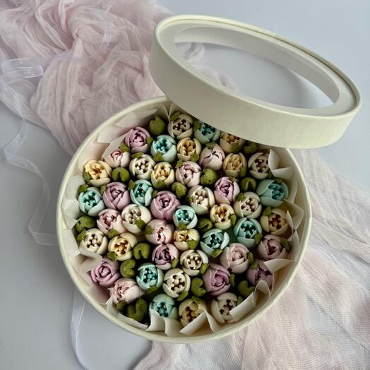 Тюльпаны из зефира микс цвета , диаметр 21 см