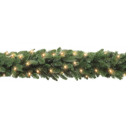 Хвойная гирлянда "Нормандия" (литая хвоя PE+PVC), с 72 теплых белых LED-огней