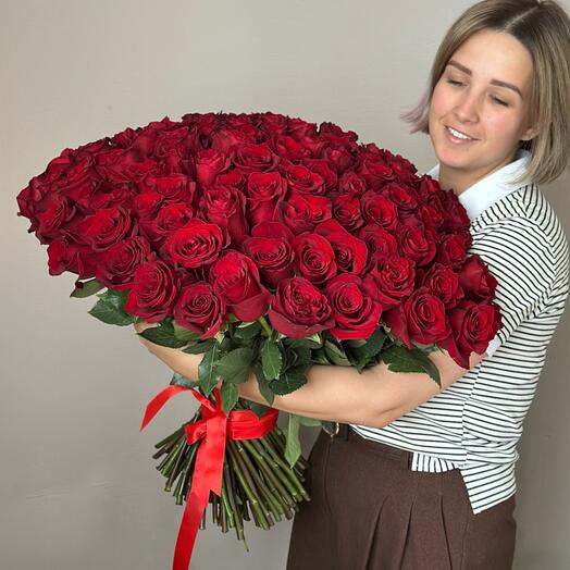 101 красная Роза, большой букет