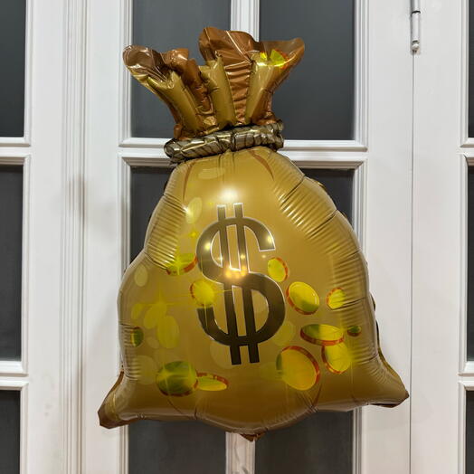 Воздушный шар мешок денег гелий. Helium balloon MONEY BAG