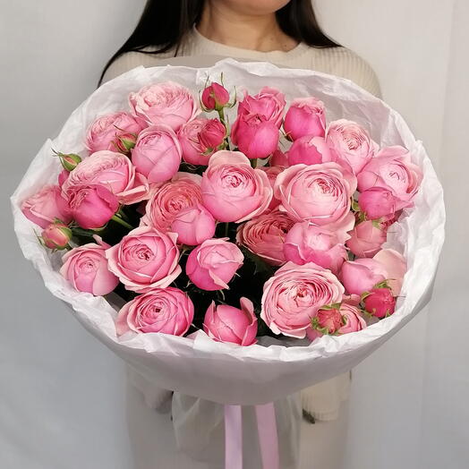 💖Нежный букет с пионовидными розами Б14