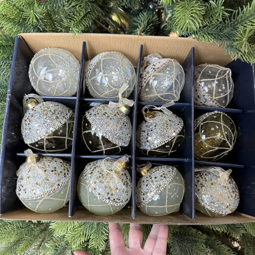 Набор ёлочных Шариков 12 шт