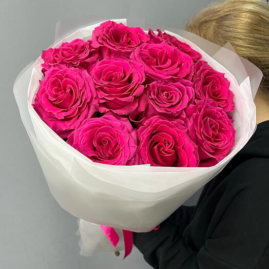 Малинка 🌸 ( 11 шт роз эквадорских в упаковке )