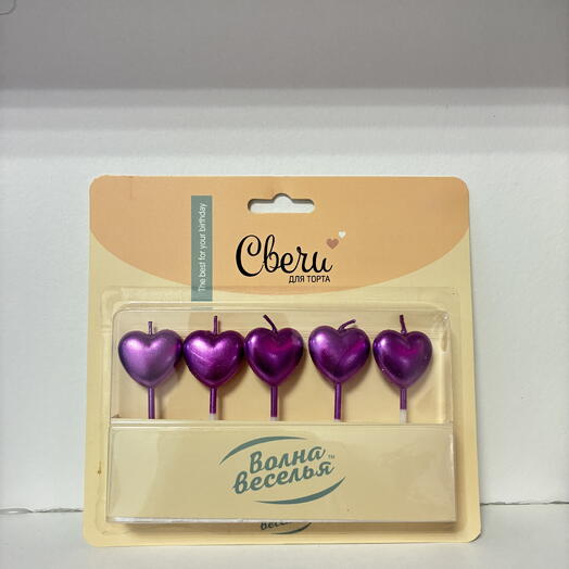 Свечи для торта "Сердца"