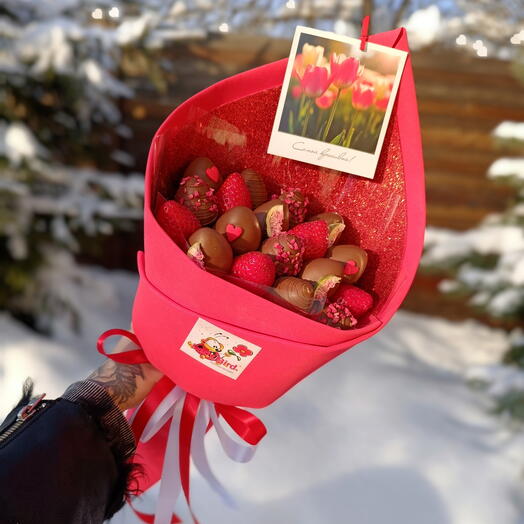 Клубника в шоколаде - Букет Love ✓3 (400г)
