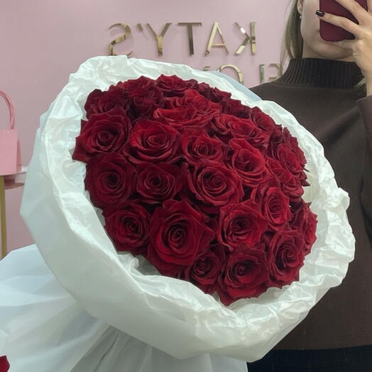 АКЦИЯ 🌹Моно из красных голландских роз🌹