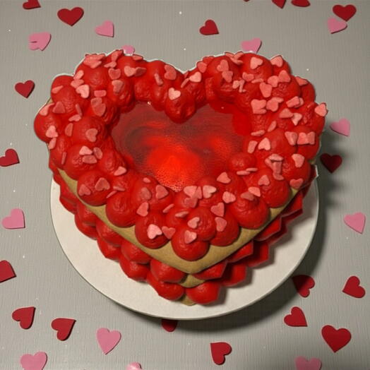 Бенто торт XL сердце светящееся. Торт валентинка. Торт сердце. На 14 февраля.день влюбленных.Валентинов день