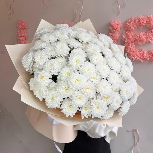 Махровое облачко Нежный букет хризантем 🌸