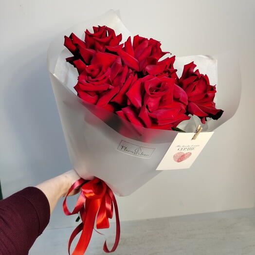 Страстный букет из французской розы 🌹