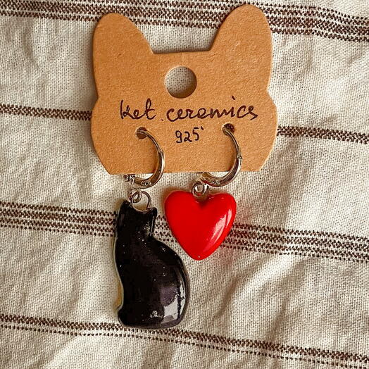Серьги "Purr   Heart"