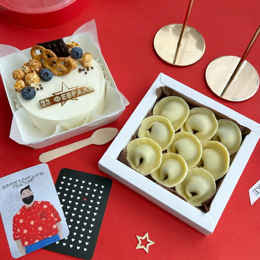 Бенто торт и шоколадные пельмени на 23 февраля