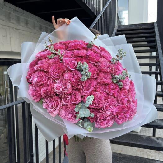 Букет из 49 пионовидных Эквадорских роз Кантри блюз 🌸💕