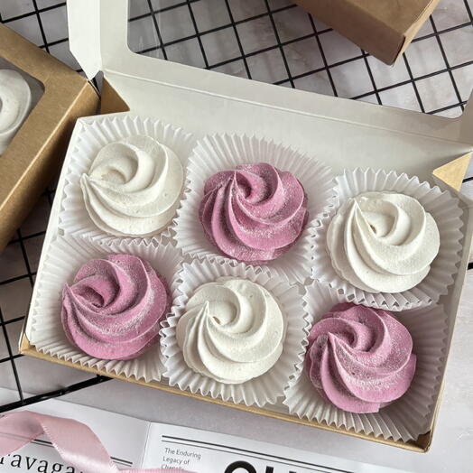 Подарочный набор зефира на 8 марта ваниль/смородина