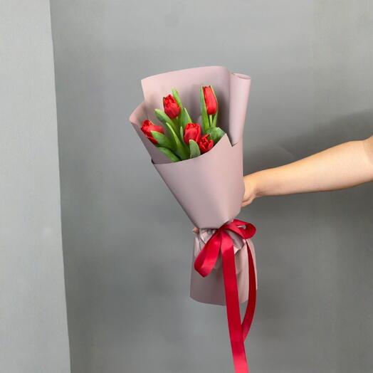 Букет из 5 тюльпан