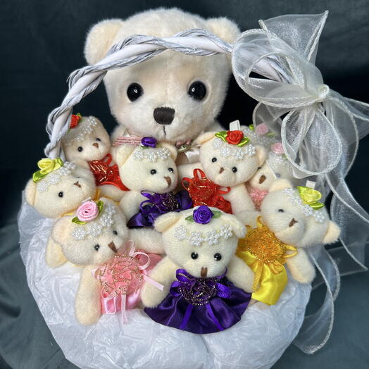 🧸Корзинка из мягких игрушек Мишек🧸