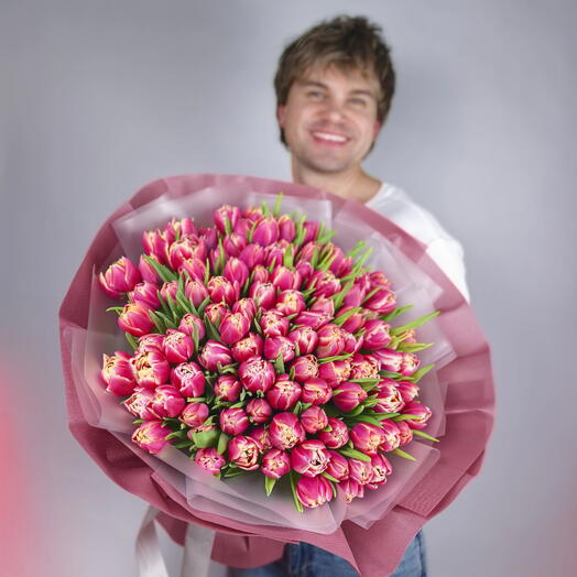 Идеальный букет из 101 Тюльпана