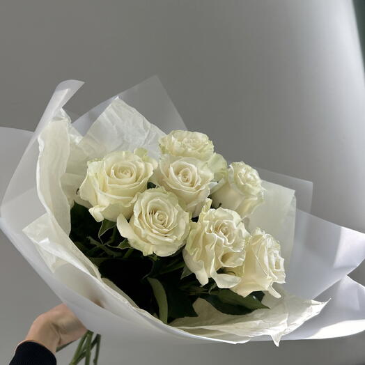 Букет из белой эквадорской розы 🌹