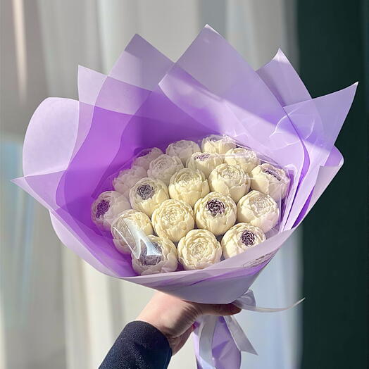 Букет из шоколадных пион💜