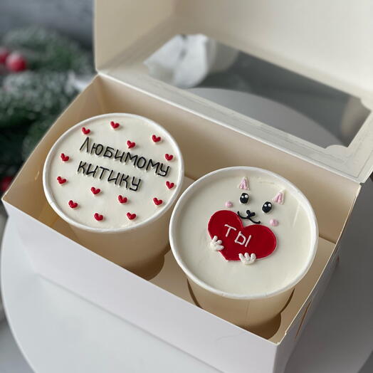 Cake to go любимому котику, торт в стакане 2 шт - трайфлы на день рождения