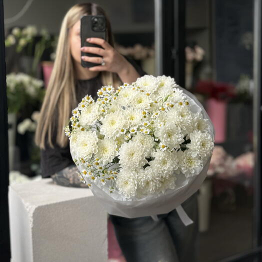 Sunny — букет полевых ромашек и хризантем AI24
