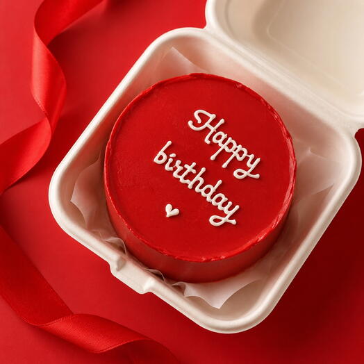 Бенто торт Happy birthday красный