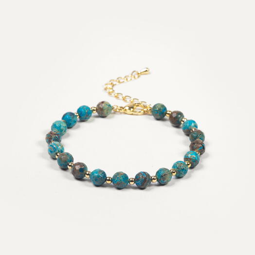 Браслет Ваниль Хризоколла 14K 17 см (BRA1176)