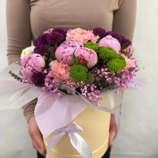 🌸 Цветочная композиция пионы Сара Бернар