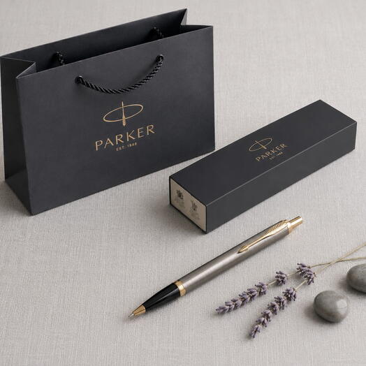 Подарочный набор Шариковая ручка Parker IM Metal Core Brushed Metal GT