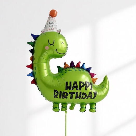Фольгированный шар-фигура «Динозаврик Happy Birthday»