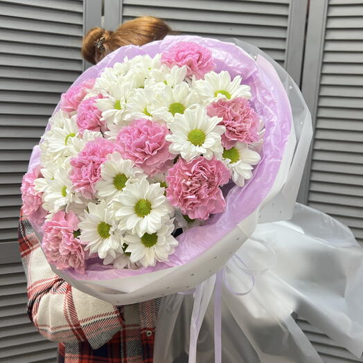 Хризантемы с диантусами 💗