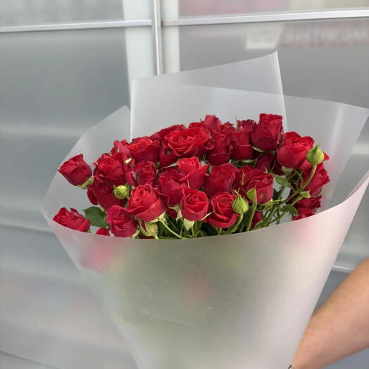 Букет из 11 кустовых красных роз