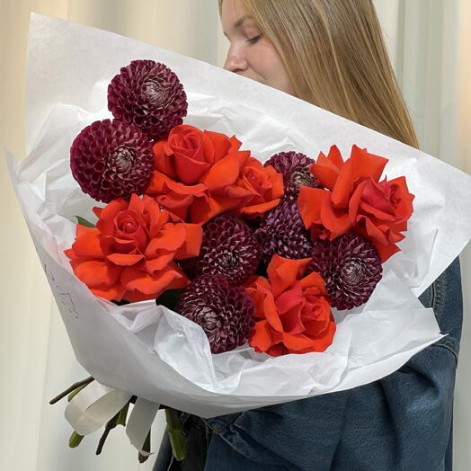 Французские розы и Георгины
