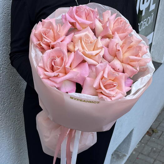 Букет из персиковых французских роз 💖