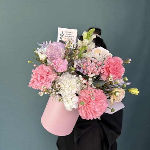 Композиция с диантусами, антируномом и эустомой 🌸🌸🌸 День знаний 🛎️