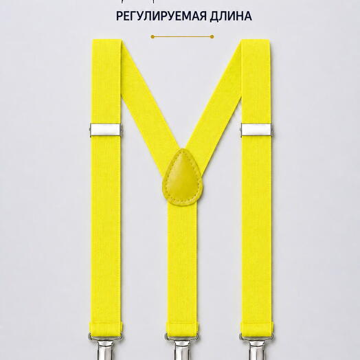 Подтяжки мужские лимонно-желтые для брюк и костюма, аксессуар для повседневного образа
