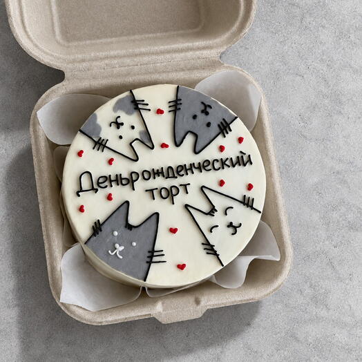 Бенто-торт "Деньрожденческий" с котиками