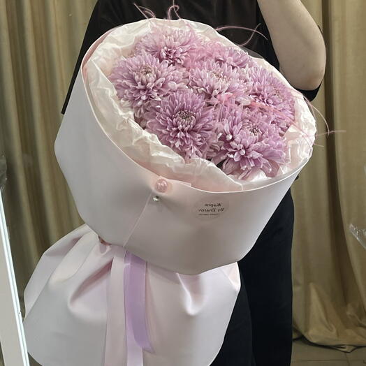 Нежный букет из 7 одноголовой хризантемы 🎀