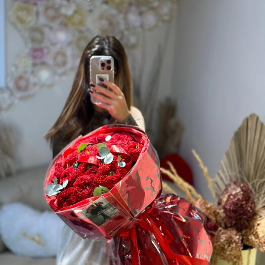 Букет из пионовидной розы 🥀 «Монстер»🧛