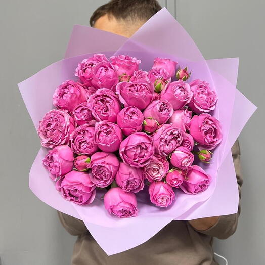 7 пионовидных кустовых роз Мисти Бабблз 💞