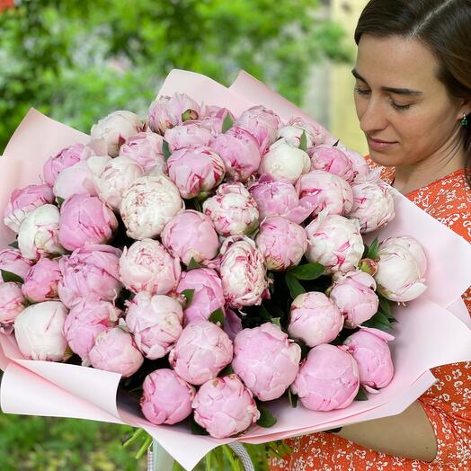 Букет «Пионовый рай» пионы 51 штука