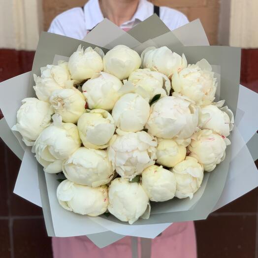 Ramo de Peonías blancas (25 piezas)