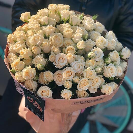 Пионовидные бело-кремовые розы 🤤💓