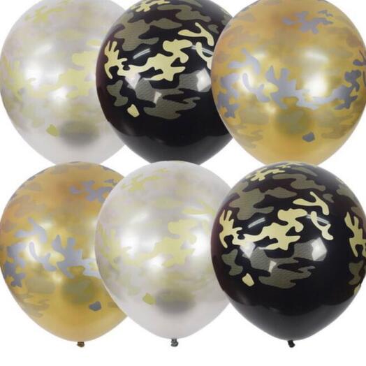 Globos con helio látex 12" "Militar"