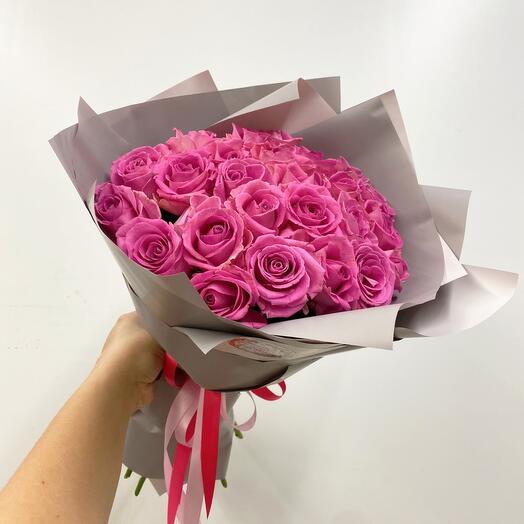 Bouquet of pink roses 25 pieces
